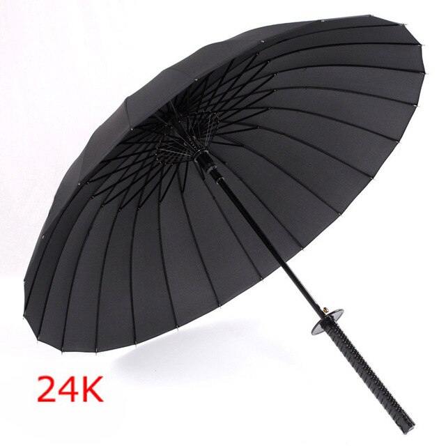 Paraguas espada de samurái japonesa tipo Ninja Paraguas recto para lluvia mango largo a prueba de viento: 24K
