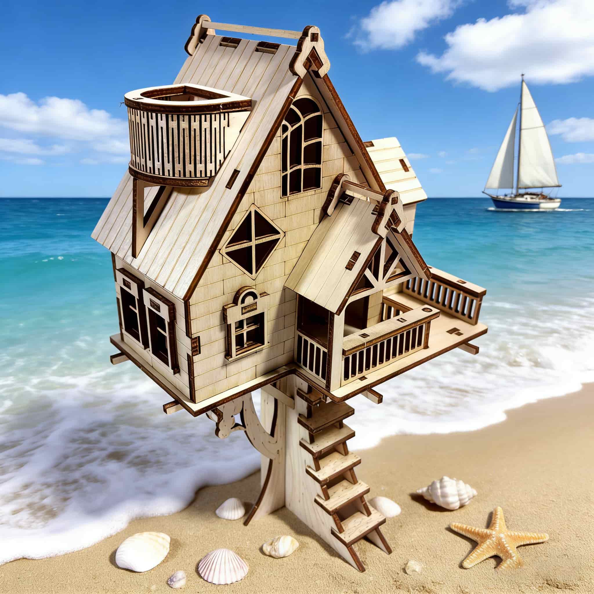 Modello puzzle 3D in legno Treehouse: il perfetto regalo di festa per Halloween, Natale e compleanni