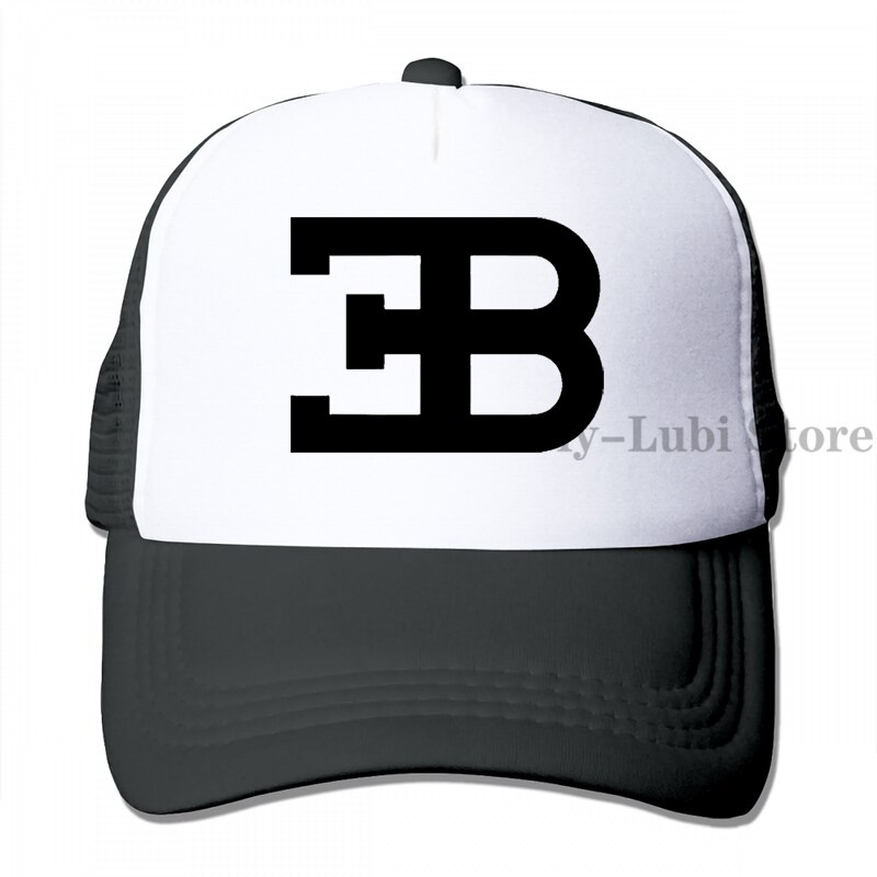 Bugatti 2 Baseball cap men women Trucker Hats adjustable cap: 3-Black