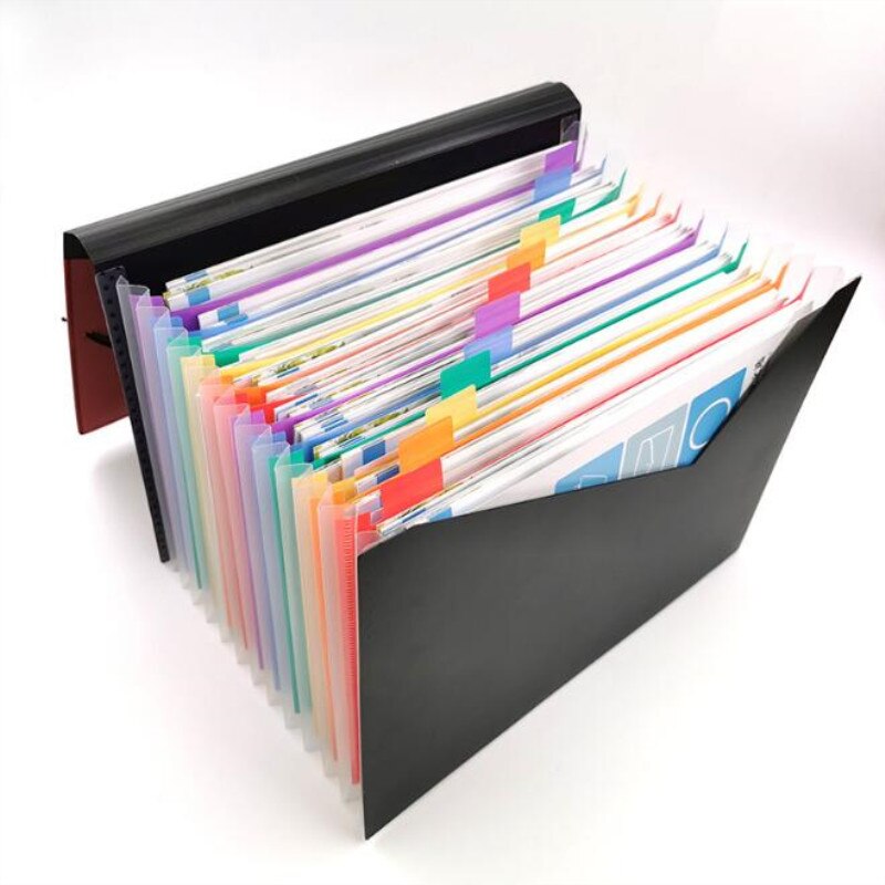 office Rainbow 13 Pockets folder Expanding File A4 Folder Document Organizer Plastic 500 Sheets Large Capacity