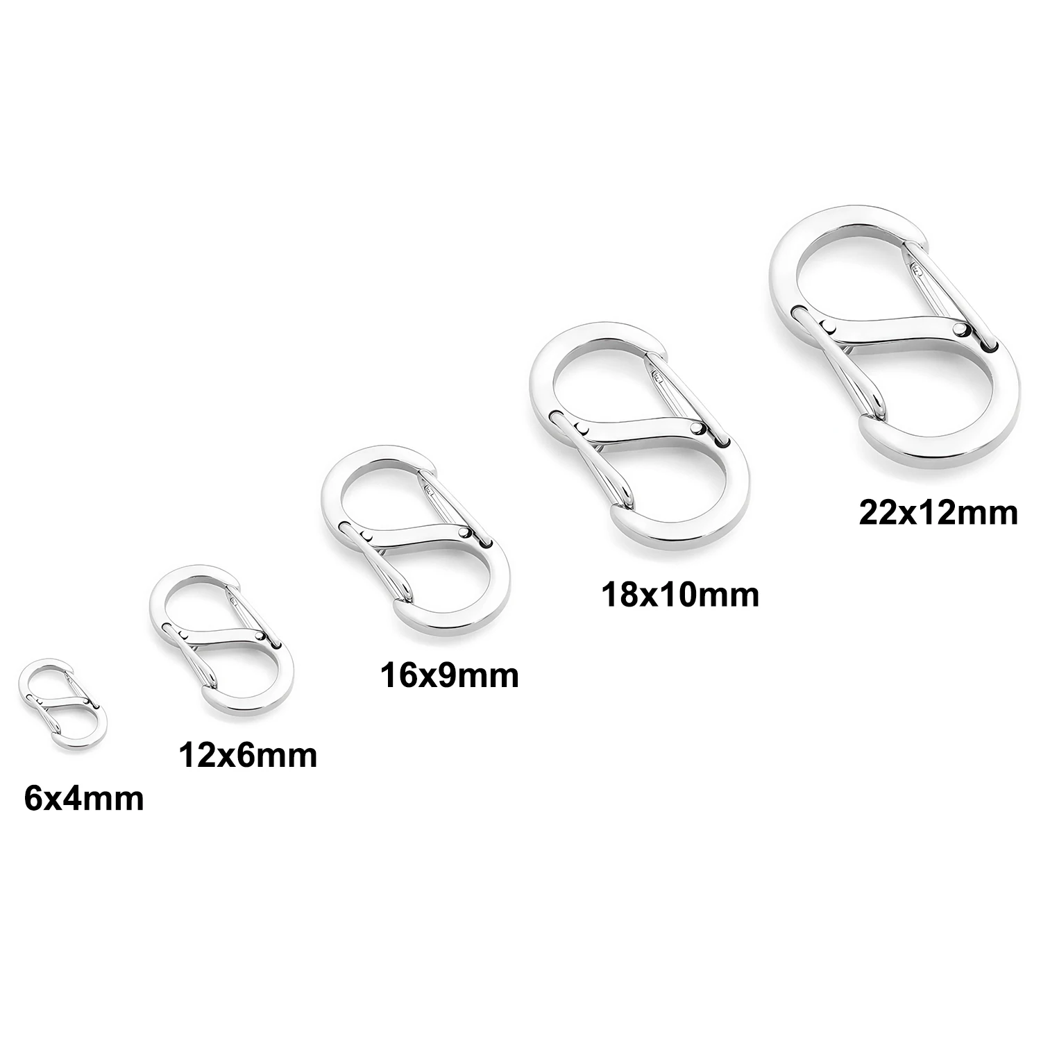 1/5 Uds. Conectores de gancho de cierre de langosta de resorte con hebilla de letra S de acero inoxidable para collar, pulsera, suministros de joyería DIY: 25 mm / Blanco