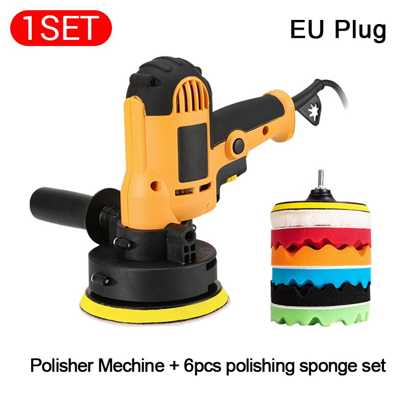 Máquina pulidora de coche de 5 pulgadas y 125mm, pulidora automática de doble acción orbital, Kit de pulido de lijadora de velocidad Variable, herramientas y máquina de encerado de coche: Naranja