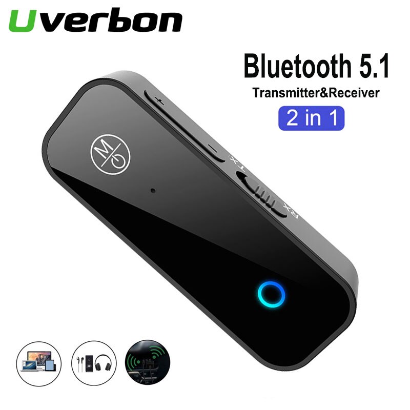 Bluetooth 5.1 sender mottaker 2 in1 lavalier trådløs adapter jack 3.5mm audio aux adapter for bil audio aux hifi headset