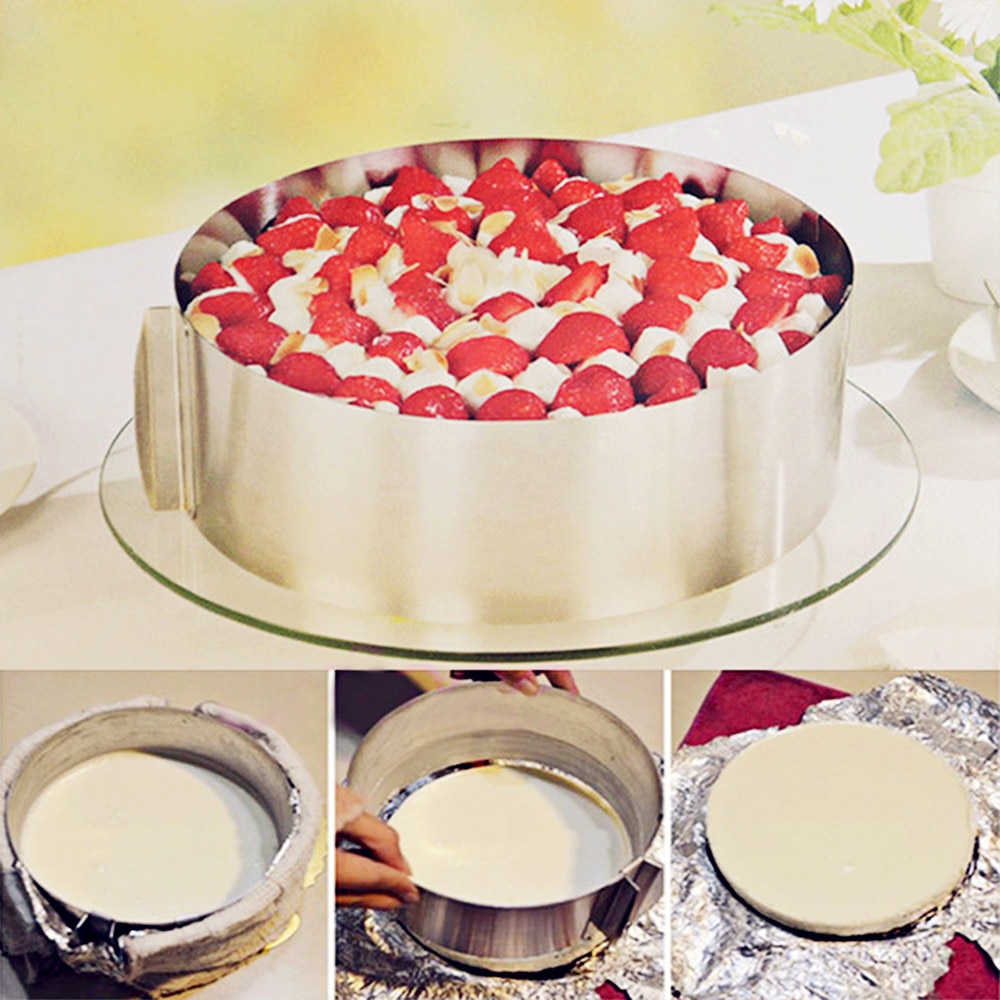 Intrekbare Cakevorm Roestvrij Staal Cirkel Ring Gebak Cakevorm Pan 24-30Cm Maat Verstelbaar Cake Decorating Bakken tool