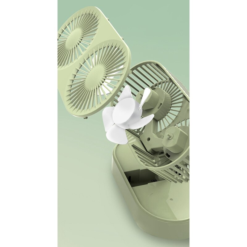 Dubbele Hoofd Mini Ventilator Draagbare Inklapbare Fan Usb Oplaadbare Batterij Operated Fan Voor Bureau Thuis Slaapkamer Kantoor