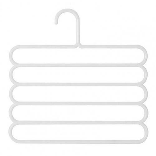 Bukseholder bøjle hængende hylde til tøj organizer multifunktions hylder hjem skab opbevaring organizer bukse opbevaring holder: Hvid