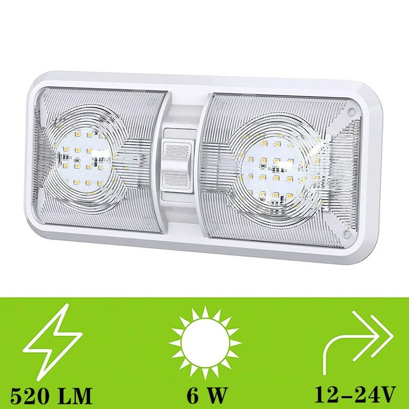 LED Loftlampe til RV - 12V - Naturlig Hvid Indendørs Belysning til Bil/Trailer/Camper/Boat