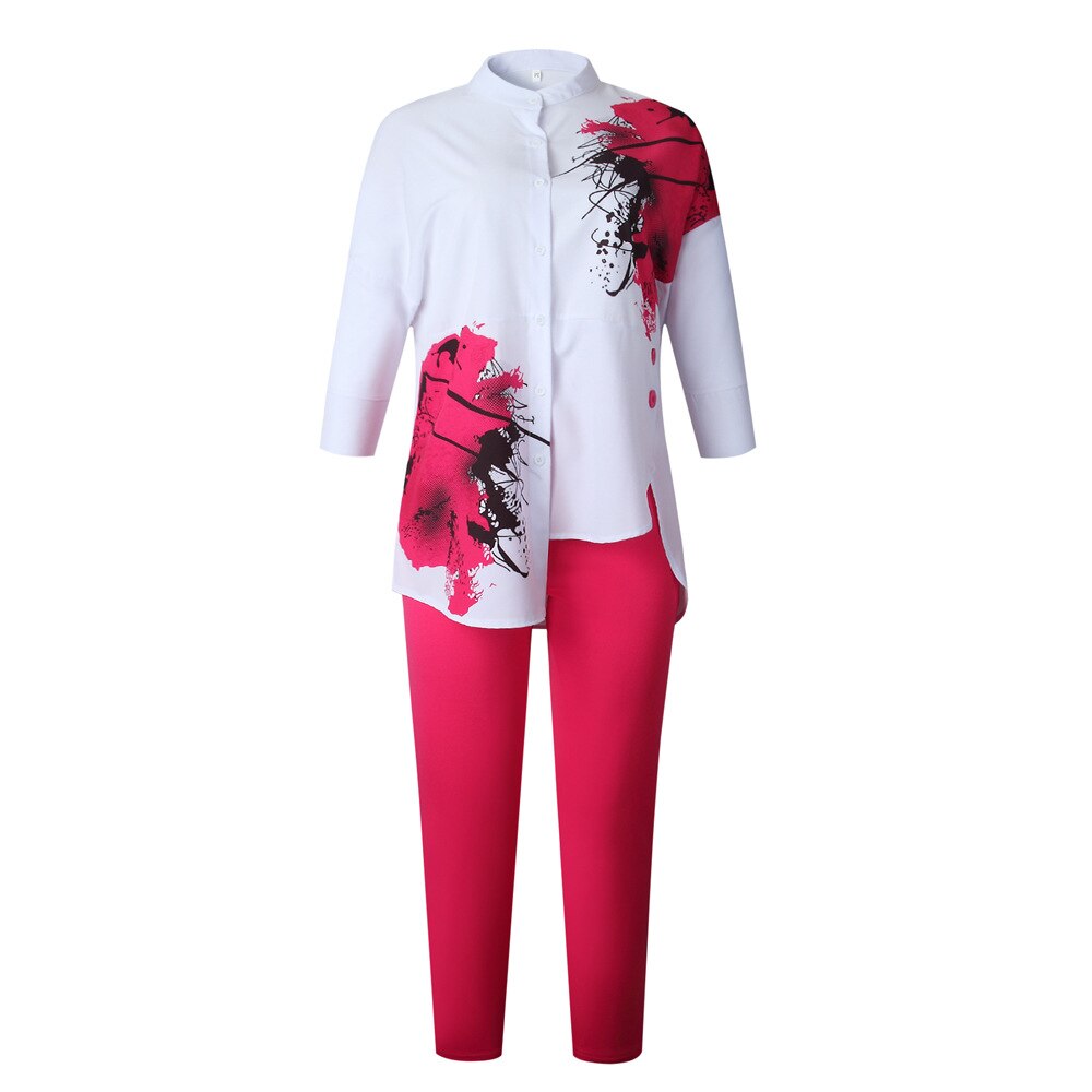 2 Stuk Sets Afrikaanse Sets Voor Vrouwen Afrikaanse Print Elastische Bazin Baggy Broek Rock Stijl Dashiki Mouw Beroemde Pak voor Lady: Rose / L