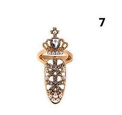 Trendy krone finger negle ringe til kvinder pige dame justerbar åbning ring fingernegl beskyttende kvindelige smykker: 7