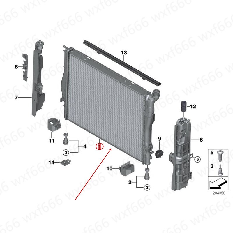 Air conditioning condenser Water tank condenser 1 Series 3 Series 120 325b mw318 Warm water tank Cooling water tank cooling net