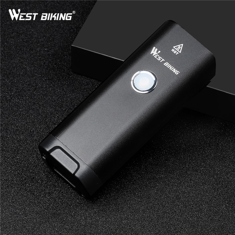 Porte-téléphone Rechargeable USB West Biking - Lumière Avant LED 5 En 1 Noir Pour Vélo
