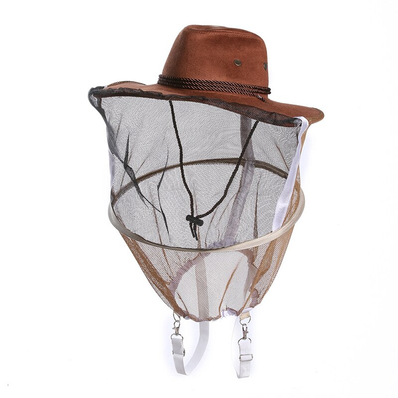Mesh Face Beekeeping Mask Hat Bee Keeping Tools Cowboy Hat Anti Bee Mosquito Insect Hat Mask Neck Wrap Protector Apiculture