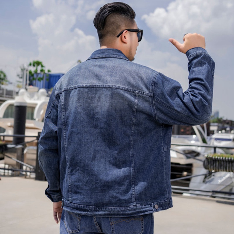 Chaqueta vaquera japonesa de talla grande para hombre, Vestido vaquero informal ajustado coreano, a la , 10xl, 9XL, 8XL, 7XL