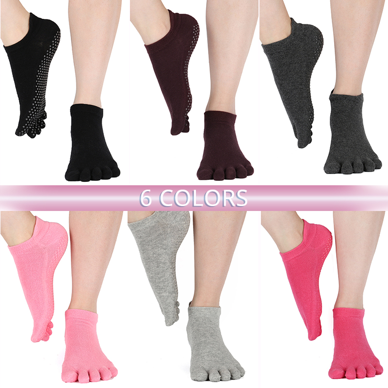 Damen- und herren-yogasocken aus baumwolle, rutschfest, fünf zehen, fitness- und sportsocken, pilates-socken mit knöchelhalt, strapazierfähig, warm.