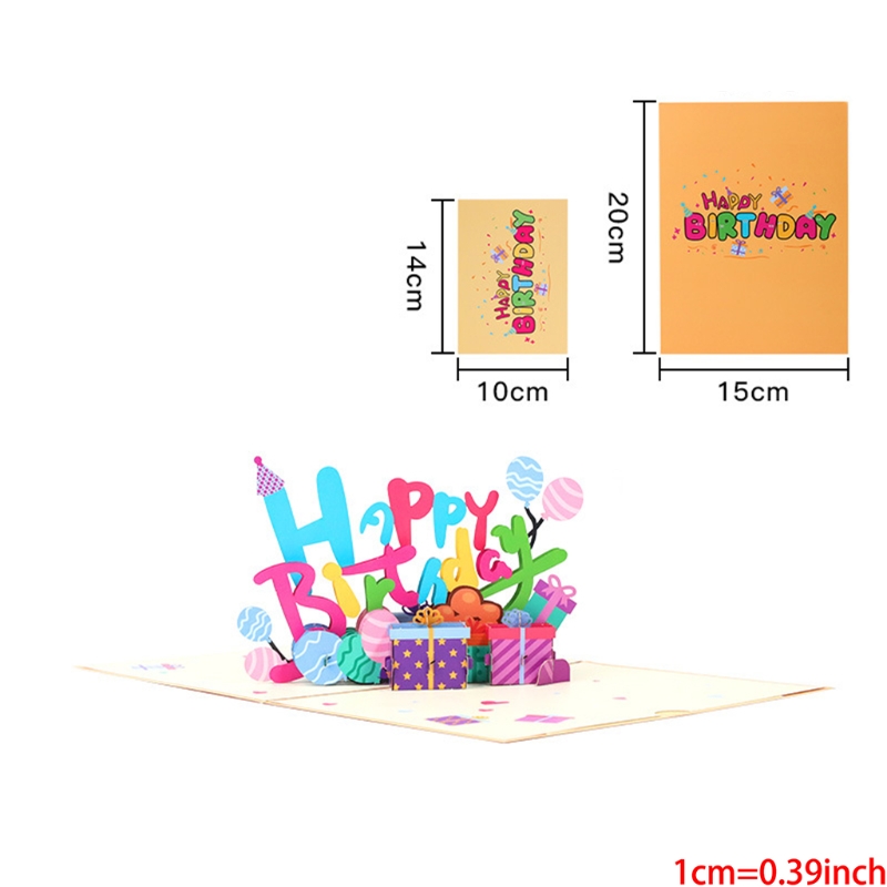 Great Cards Presents for Families Partner Classmates Birthday Greeting Small Kits 3D Greet Cards 15cm Width