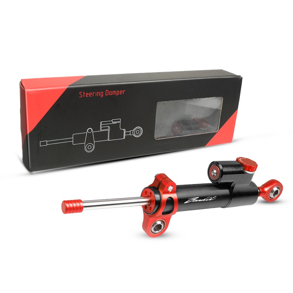 Pour SUZUKI BANDIT GSF 250 600 600S 650 650S 650N 1200 1250 Bandit universel moto CNC réglable direction amortisseur stabilisateur: Red-Black