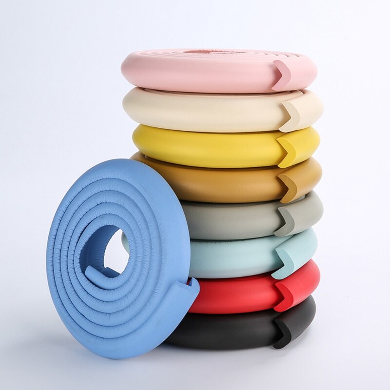 Protector de escritorio de esquina de seguridad para bebé de 2m, protección de mesa de goma para niños, borde suave en forma de L