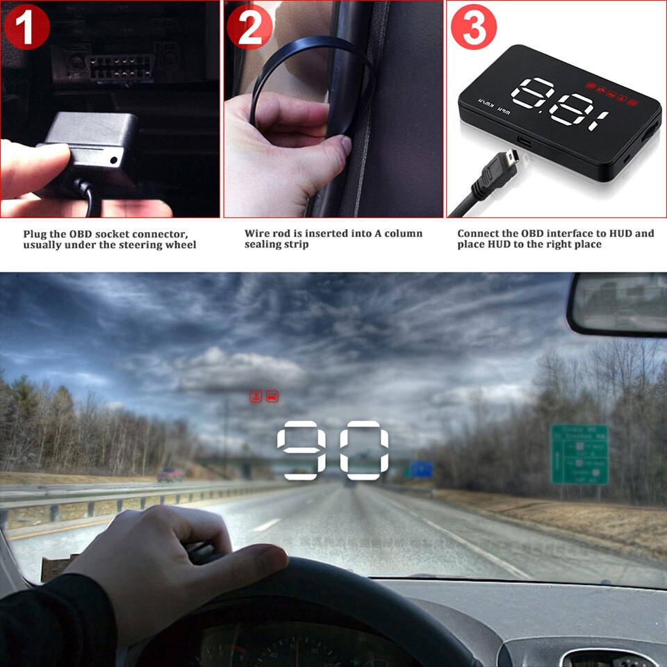 VJOYCAR A100 Auto Hud OBD2 Head Up Display Digital Tacho Projektor OBD Geschwindigkeit Auto Spannung Alarm Diagnose Werkzeug A100s KM /H