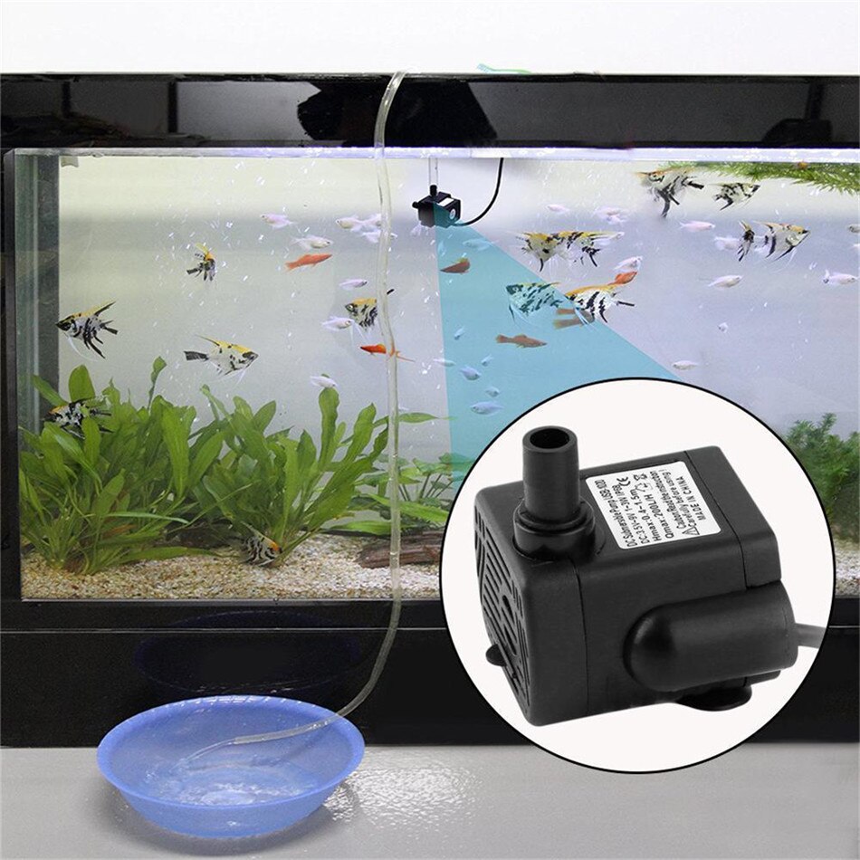 VOGVIGO DC3.5-9V 3W Brushless DC Submersible Water Pump USB Fountain Fish Tank Pump Usb Air Pump