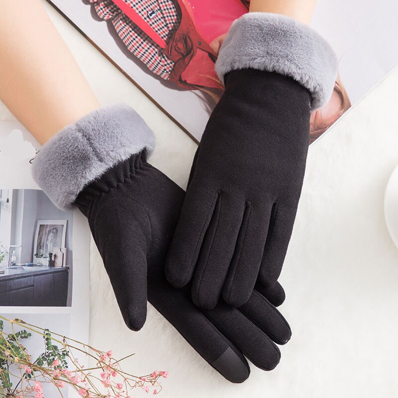 Herfst En Winter Dubbele Warme Handschoenen Plus Fluwelen Dikke Handschoenen