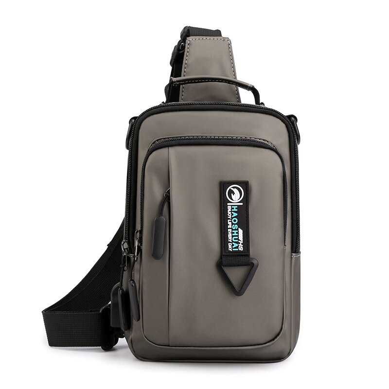 Male Shoulder Bag USB Charging Crossbody bags Men Anti Theft Messenger Bags Chest Bag Waterproof Nylon Men Black Bag Casual