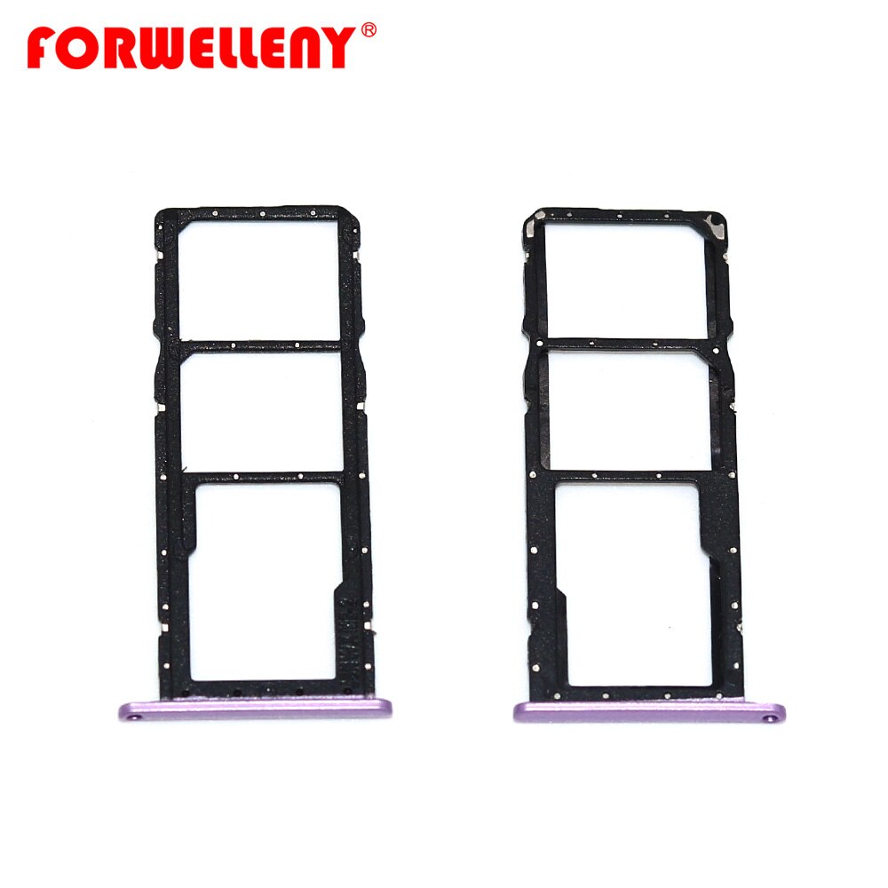 För huawei honor 8x micro sim-korthållare kortplats fack utbyte adaptrar reservdelar röd blå svart lila: Lila