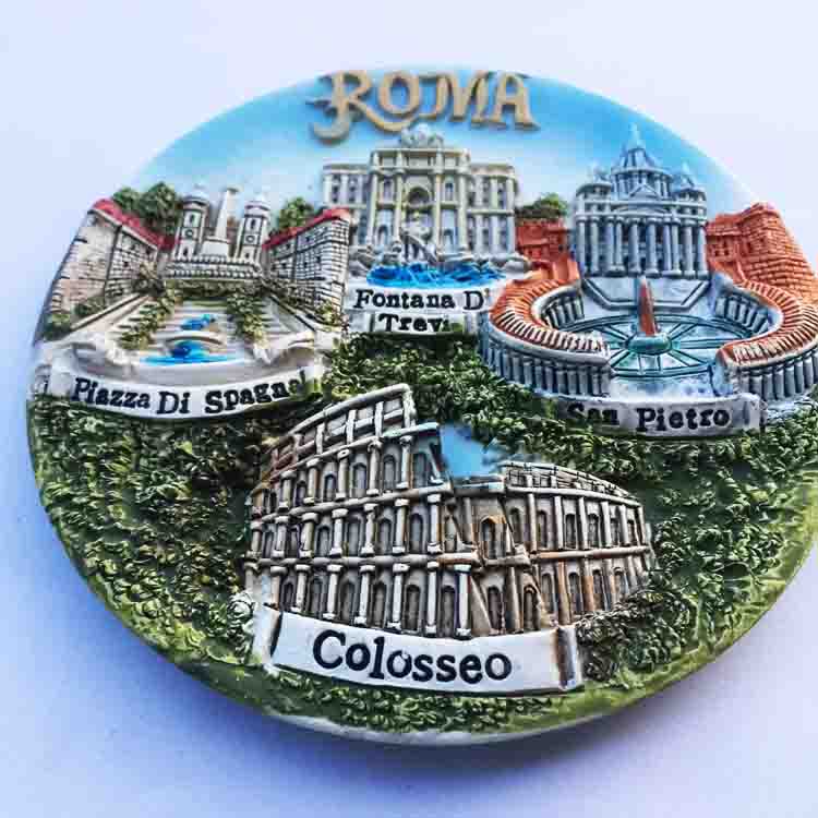 Italy Rome 4 building magnetic stickers desktop decorations disc travel souvenirs with hand box