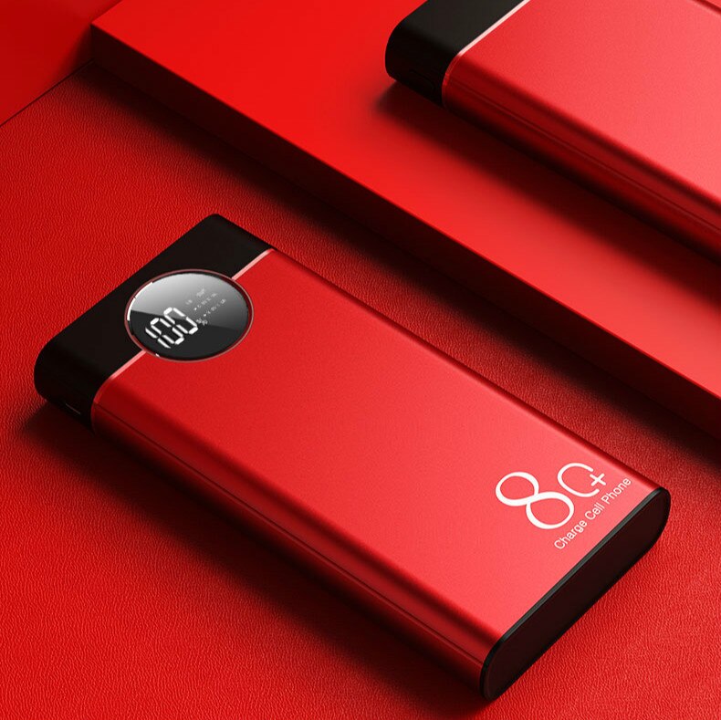 Mobile Power Sbank 80000MAh Large Capacity Fast Charging USB Travel Outdoor Portable Emergency Charger for Xiaomi IPhone Samsung: Red