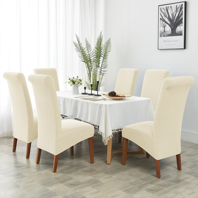 Jacquard XL Dining Chair Cover Extra Large Elastic Stretch Case for Chairs Spandex Long Back Chair Slipcover Kitchen