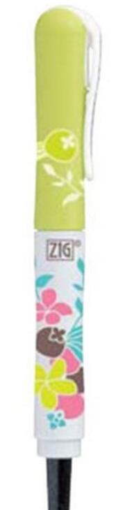 ZIG Kuretake Cocoiro-pincel de plumas para caligrafía, límite de pintura de flores, rotulador negro, Japón: Light Green