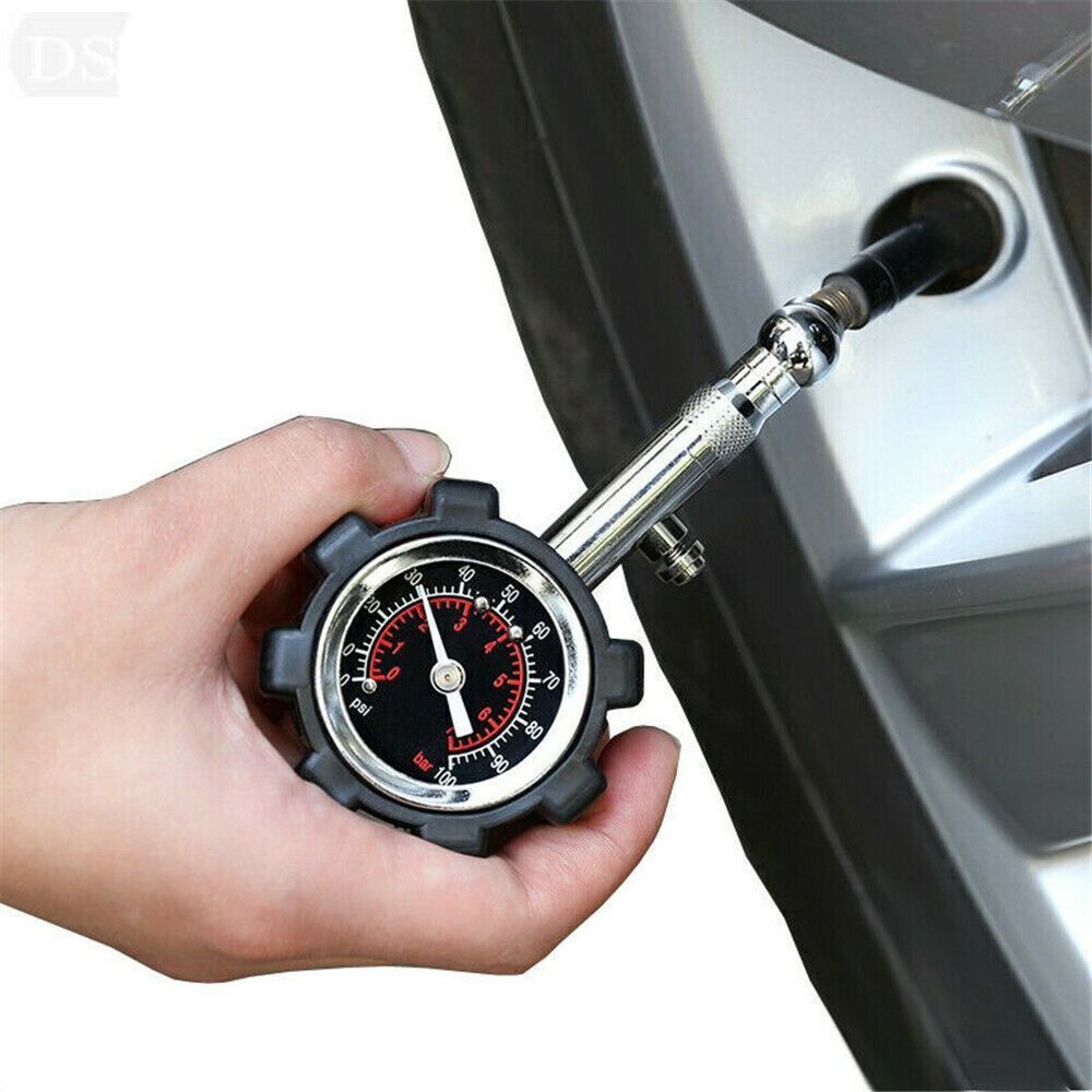 Medidor de presión de neumáticos de alta precisión, 100 PSI, monitoreo de presión de neumáticos con función de reinicio, medidor de presión de aire de coche de alta resistencia