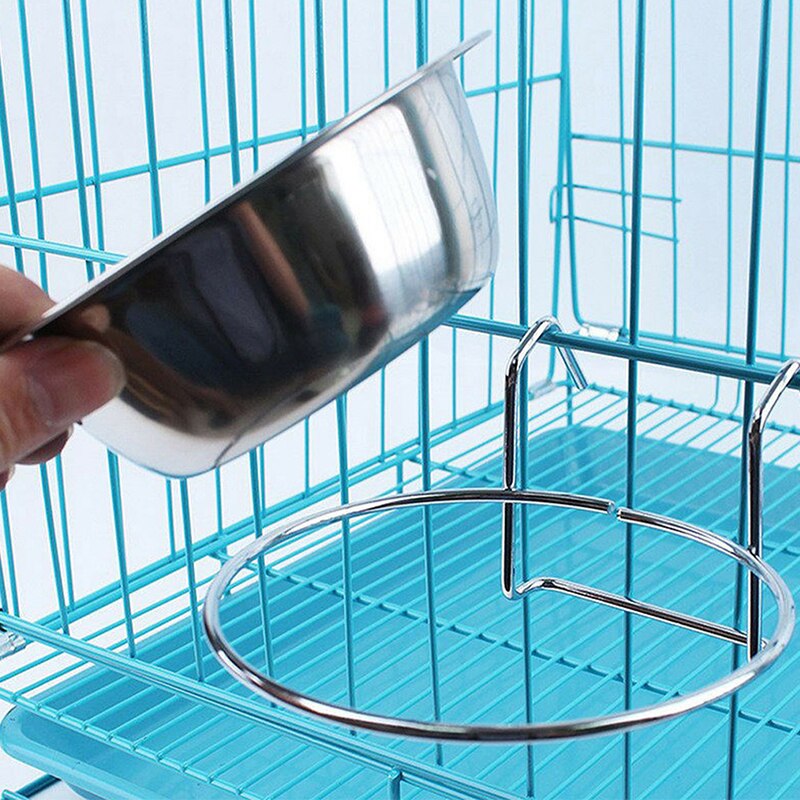 Stainless Steel Hang on Bowl For Pet Dog Cat Crate Cage Food Water Bowl Cage Hanging Pet Feeder Dog Eating Drinking Dish