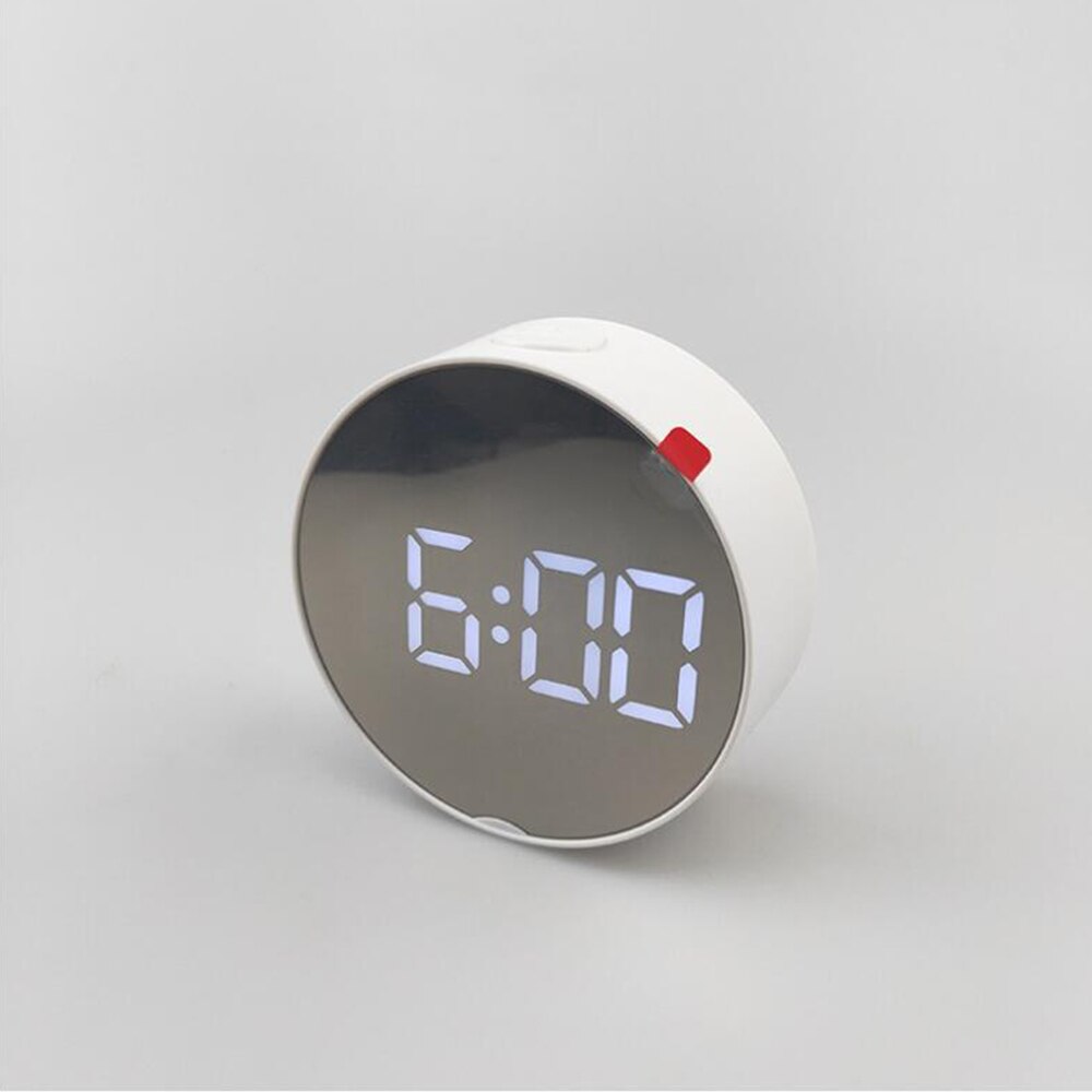 LED Mirror Alarm Clock Digital Snooze Acrylic Table Clock Digital Light Electronic Time Temperature Display Home Decor Clock: Style 8