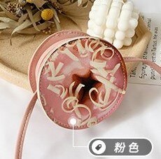 Kid Girls Poached Egg Donut Noodle Pattern Handbag PU Leather Mini Shoulder Messenger Bags Crossbody Wallet 6 Styles: F