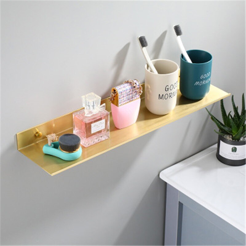 30/40/50CM Gold Bathroom Corner Shelves Bathroom Modern Gold Bathroom Shelves Kitchen Storage Rack Bathroom Shelve s