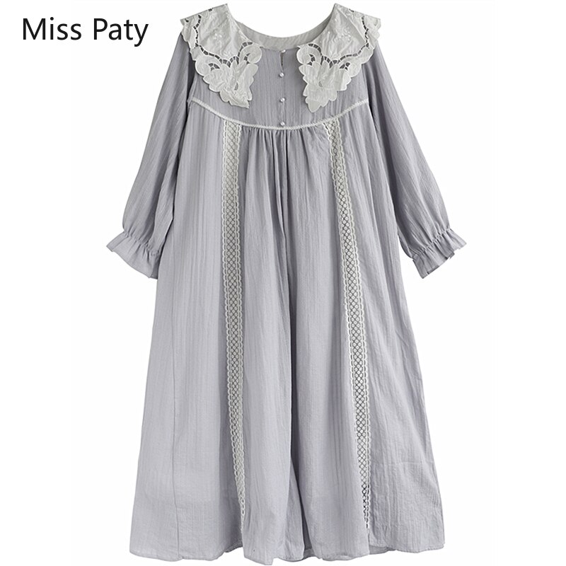 ¡Novedad de ! vestido de noche de encaje de algodón con cuello de princesa de corte para mujer, ropa de dormir medieval