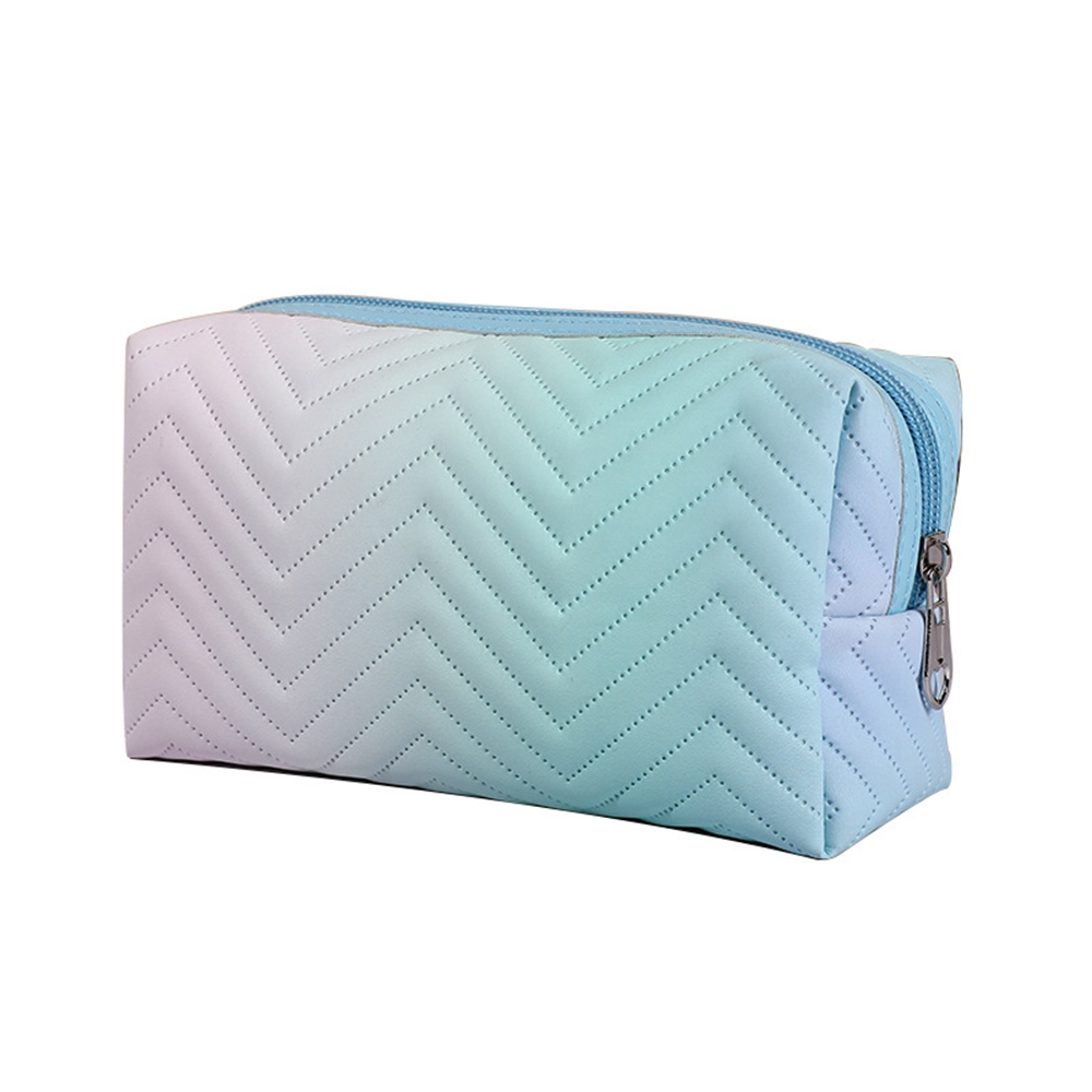 1PCS Women's PU Leather Gradient 3D Makeup Bag Travel Portable Wash Bag Cosmetics Portable Travel Storage Bag