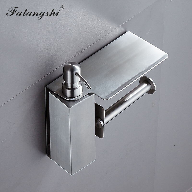 Liquid Soap Dispenser 304 Stainless Steel Multifunction Bathroom Accessories Phone Storage Paper Holder WB8601: Type 2