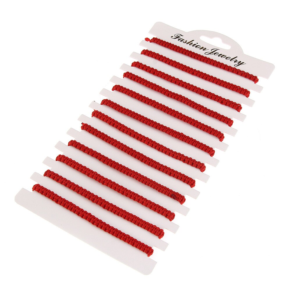 Lot de 12 bracelets tressés pour femmes et hommes, bijoux faits à la main, corde rouge porte-bonheur ajustable