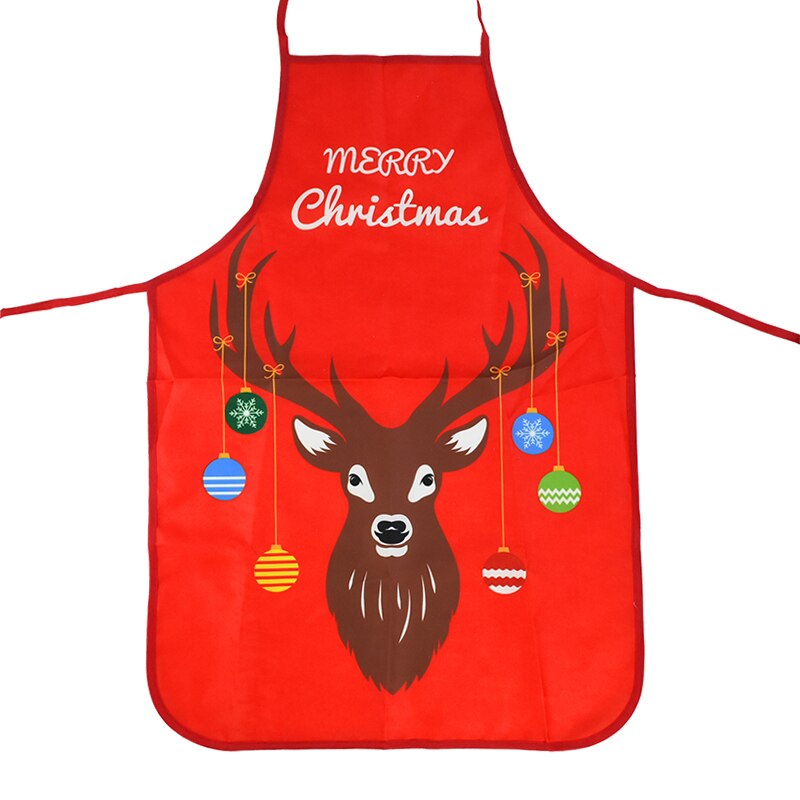 1PC boże narodzenie fartuch bez rękawów bawełniana pościel fartuchy kuchenne świąteczne dekoracje kobiety domowe gotowanie pieczenia talia śliniaczek fartuszek: N05