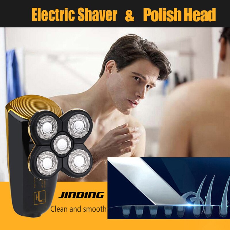 Jinding Five-blade Electric Shaver Full Body Wash Car Razor USB Waterproof Shaver Machine Electric Men Razors Beard Trimmer