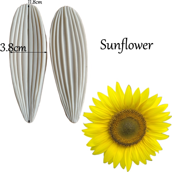 Moldes de silicona de pétalos de margaritas y girasoles, herramientas de decoración de pasteles, Fondant, Sugarcraft, Gumpaste, arcilla, papel de agua, M2119