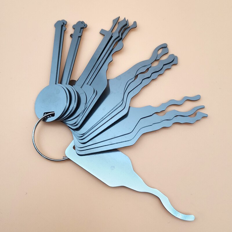 16 Pcs Stainless Steel Jiggler Key Car Door Lock Keys Picking Opener Repair Tool