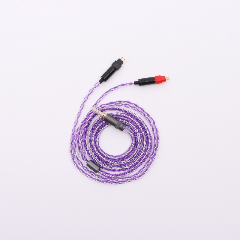 Xinhs 8 tråder sølvlilla egnet for  hd580 hd600 hd650 hd660s hd6xx hodetelefonkabler: 3xs