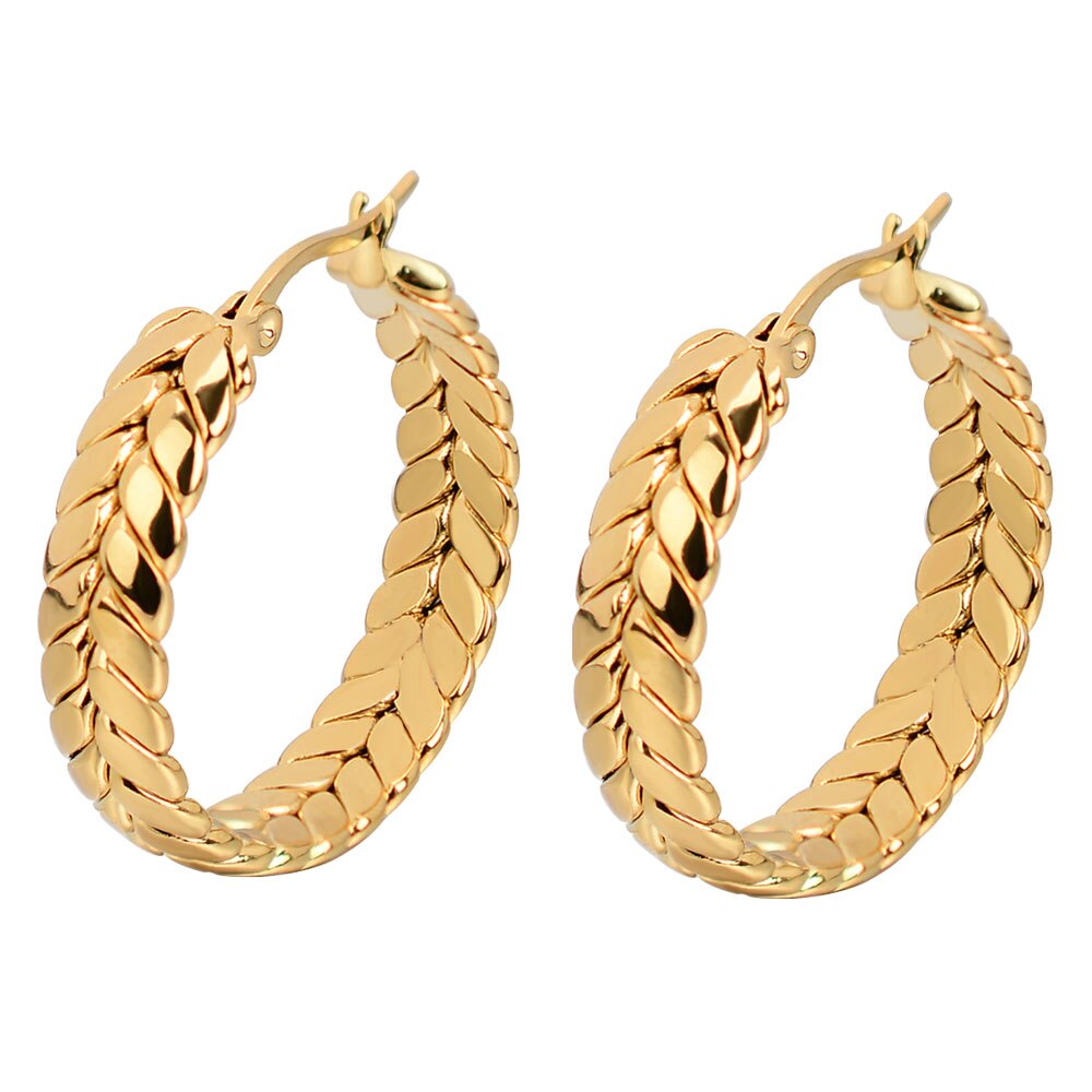 Pendientes de aro geométricos de acero inoxidable para mujer, aretes circulares de Metal, joyería de