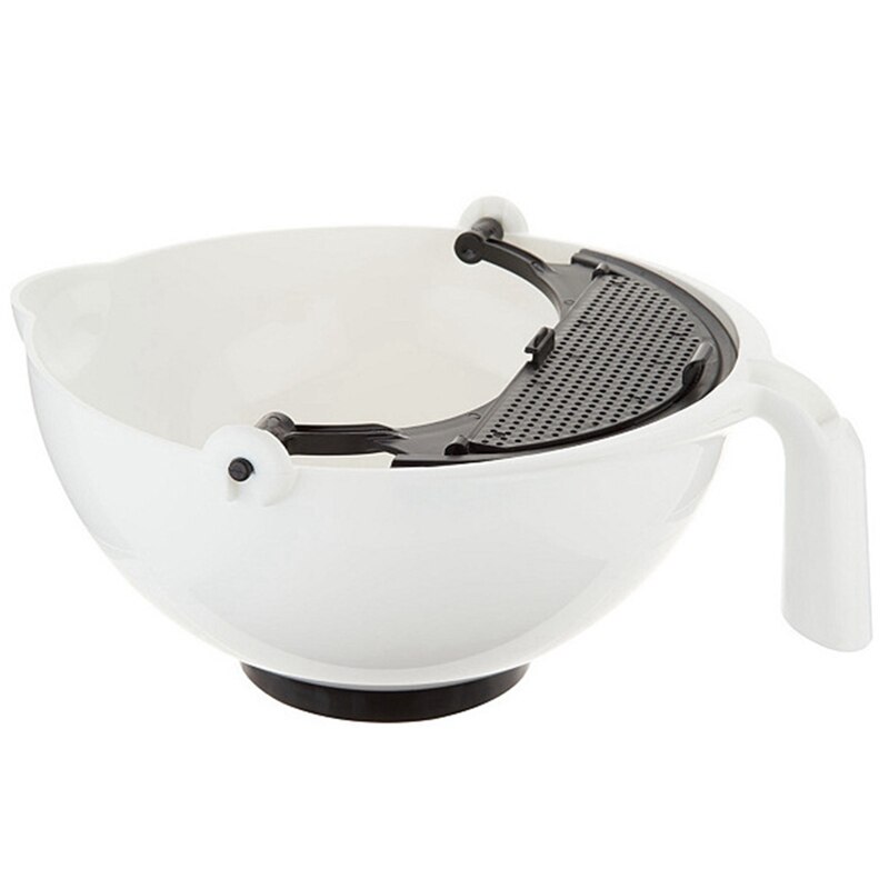 Multipurpose Mixing Bowl with Clapboard Cutlery Separating Bowl Salad Fruit and Vegetable Bowl Spatula Baking Mixer Kitchen Tool: WT