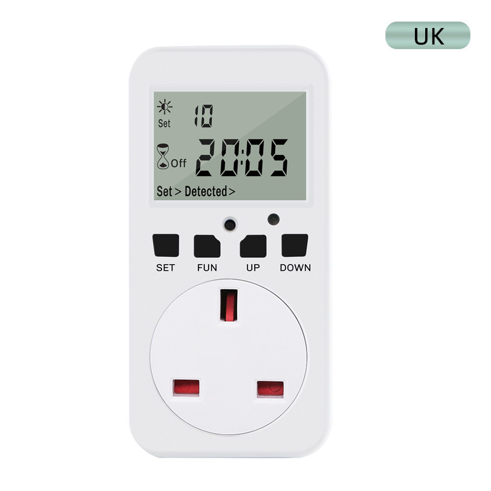 Multifunctionele Digitale Timer Socket Cyclus Programmeerbare Digitale Timer Stopcontact Schakelaar Met Uk/Us/Fr/Eu Plug 120V-60Hz 15A: Bruin