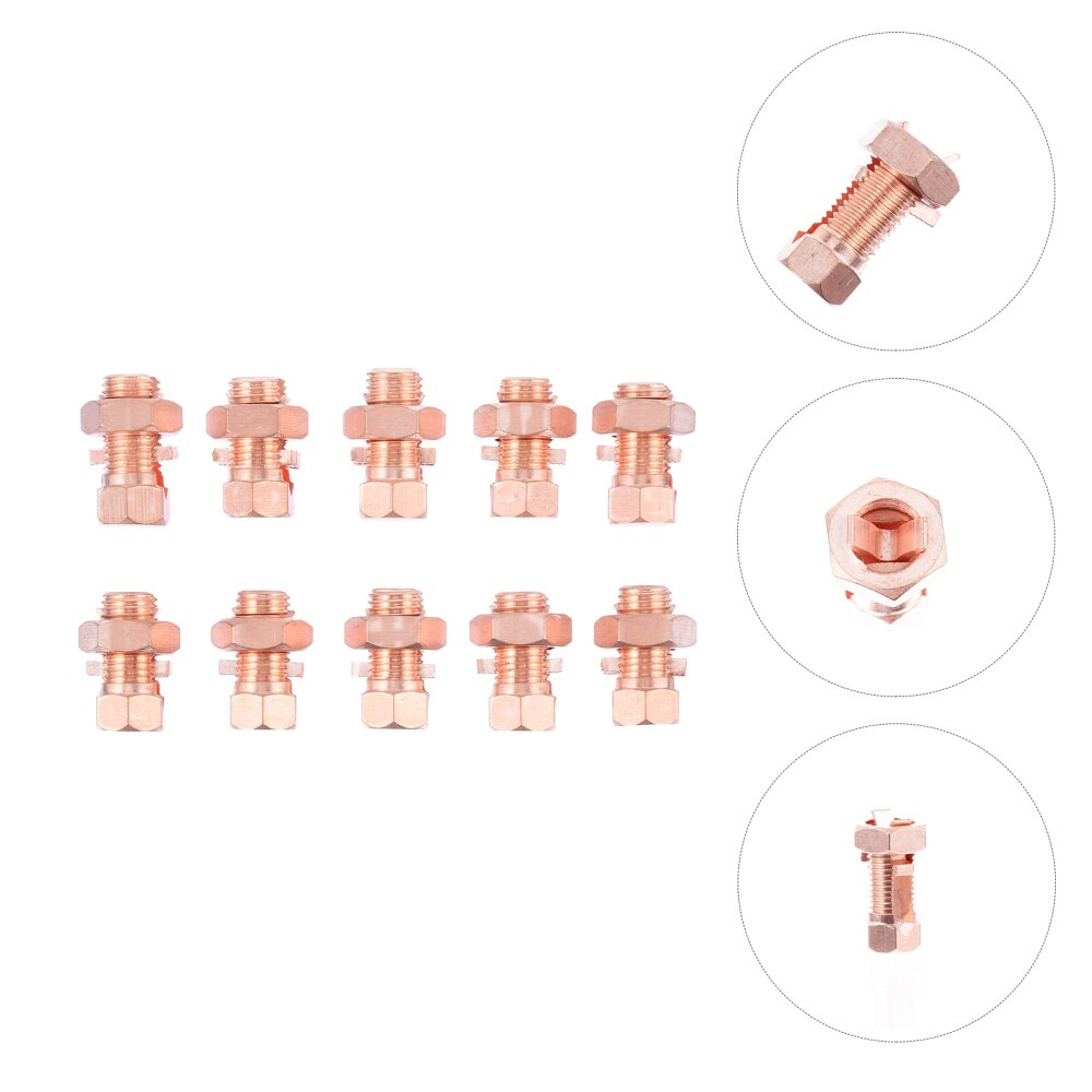 10pcs Grounding Split Bolt Connector Premium Useful Strength Split Bolt Split Bolt Bonding Connector Copper Split Bolt Split Bol: Default Title