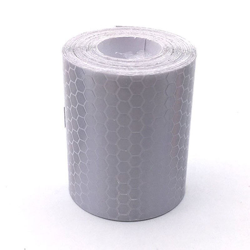 5cm*3m gitter reflekterende tape klistermærke bil styling køretøj lastbil motorcykel cykel hegn sikkerhed advarsel strip diy mærkat: Hvid