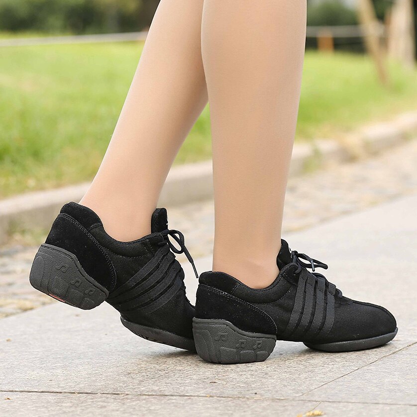 USHINE T01 Black Mesh Modern Jazz Shoes Zapatos De Dance Sneakers Jazz Ballet Dance Shoes Woman